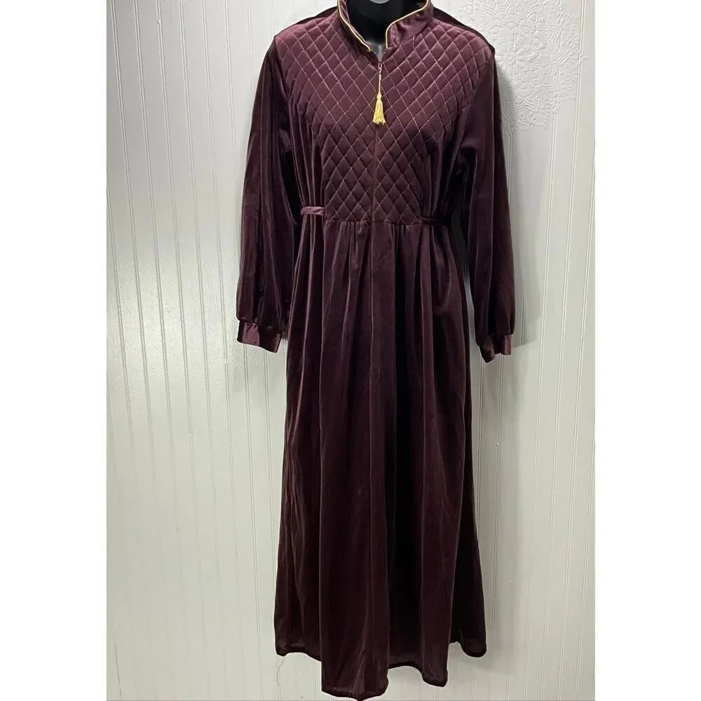 VINTAGE MARLINDA Velour Full Zip Robe